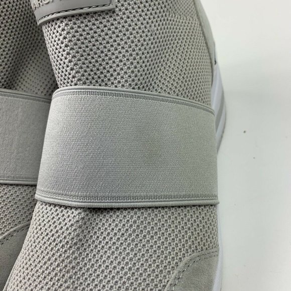 Marc Fisher Muscle Wedge Sneakers 8.5M Gray Knit Fabric Pull On High Top Shoes - Picture 5 of 7
